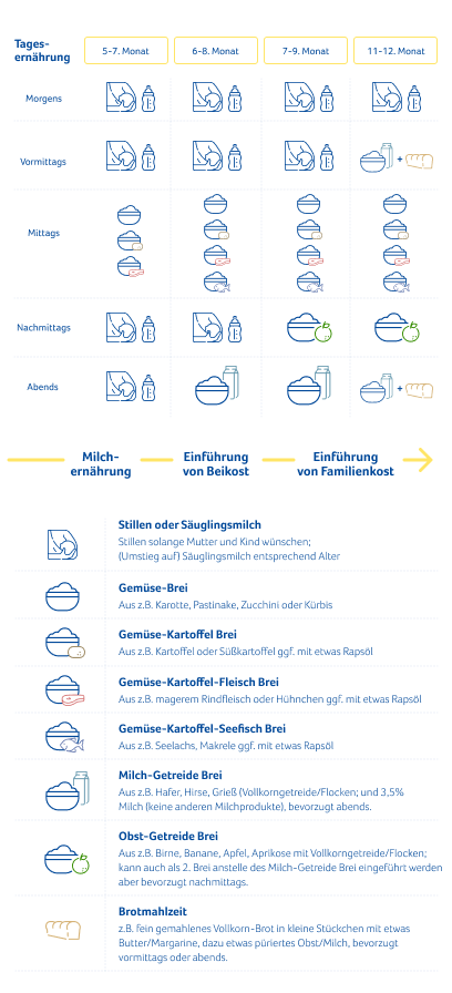 Baby zufüttern- Einführung Beikost – Übersicht.